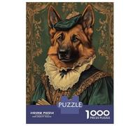 Puzzle pour Adultes 1000 Pièces German Shepherd in Renaissance Attire Classic Dog Art Puzzle Jeu Manuel D'assemblage De Motifs Idéal comme Cadeau 52x38cm/1000pcs
