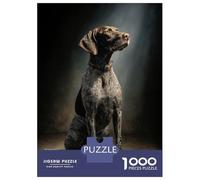 Puzzle pour Adultes 1000 Pièces German Shorthaired Pointer Portrait Puzzle Jeux Relaxants Découpe De Précision Interaction Parent-Enfant 70x50cm/1000pcs