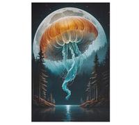 Puzzle pour Adultes 1000 Pièces Giant JellyPoisson Flying Puzzles en Bois Créatifs-Jeu Pratique -Décoration Familiale 78×53cm