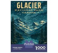 Puzzle pour Adultes 1000 Pièces Glacier National Park Canada Vintage Puzzle Jeux Relaxants Défi Difficile Cadeaux Uniques pour Anniversaire Et Noël 38x26cm/1000pcs