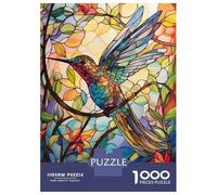 Puzzle pour Adultes 1000 Pièces Glass Hummingbird No3 Puzzles Adultes Course De Vitesse Manuelle Interaction Parent-Enfant Offre Cadeau pour Toute La Famille 38x26cm/1000pcs