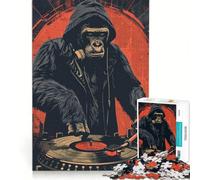 Puzzle pour Adultes 1000 pièces Gorilla DJ Start The Party, Jeu Manuel, découpe de précision, Cadeau d'anniversaire et Cadeau Unique 38x26cm
