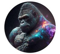 Puzzle pour Adultes 1000 pièces Gorilla Jigsaw Puzzle Rond pour Enfants pour Adultes et Enfants Puzzles en Carton Activité familiale (Taille 67,5 x 67,5 cm)