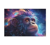 Puzzle pour Adultes 1000 Pièces Gorille Puzzles en Bois Créatifs-Jeu Pratique -Décoration Familiale （75×50cm）