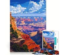 Puzzle pour Adultes 1000 pièces Grand Canyon Pixel Art Découpe Parfaite Défi Amusant et Intelligent Jeu paisible Cadeau Artistique de Noël (38x52cm)