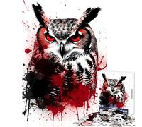 Puzzle pour Adultes 1000 pièces Grand-duc d'Amérique Décoration intérieure Jouet Jeu Impossible avec des pièces de Formes aléatoires Parfaitement emboîtables (Dimensions 38x26cm)