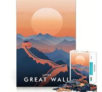 Puzzle pour Adultes 1000 pièces Grande Muraille de Chine,Finitions Haut de Gamme,Jeu de réflexion et de Divertissement (50x75cm)