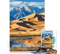 Puzzle pour Adultes 1000 pièces Grandes Dunes de Sable Découpe Premium Jeu de logique et de réflexion Loisirs et Divertissement Décoration Murale de Noël (38x26cm)