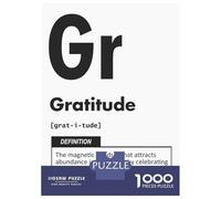 Puzzle pour Adultes 1000 Pièces Gratitude Definition - Inspirational Manifestation Puzzles pour Adultes Jeux De Détente Modèle À Assembler Est Idéal comme Cadeau 52x38cm/1000pcs