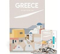 Puzzle pour Adultes 1000 pièces Grèce Santorin Assemblage Lisse Amusant Résolution de problèmes Jeu décontracté Idéal pour Un Anniversaire ou Une activité Artistique (38x26cm)