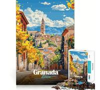 Puzzle pour Adultes 1000 pièces Grenade,Espagne,Paysage Urbain d'automne Découpe Parfaite Défi Amusant et Intelligent Jeu paisible Idée Cadeau Artistique de Noël (38x52cm)
