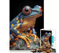Puzzle pour Adultes 1000 pièces Grenouille à flèches empoisonnées Bleue et Jaune,Articulation Fine,activité ludique et Intelligente,Jeu Relaxant,Cadeau de Noël apaisant (50x75cm)
