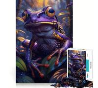Puzzle pour Adultes 1000 pièces Grenouille Violette Tropicale Découpe précise Jeu d'art cognitif Jouet Détente Décoration Murale de Noël (38x52cm)