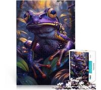 Puzzle pour Adultes 1000 pièces Grenouille Violette Tropicale ，pour Les 14 Ans et Plus avec des pièces complètement interconnectées de Formes aléatoires Améliorer l'amour Entre Les Couples。