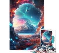 Puzzle pour Adultes 1000 pièces Grotte avec Vue Cosmique Jeu Difficile et Stimulant d'analyse et de logique Décoration Murale Convient aux 14 Ans et Plus (38x52cm)