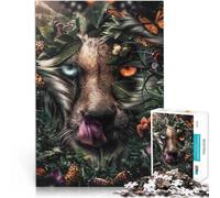 Puzzle pour Adultes 1000 pièces Guépard Fleuri Aidez Le Cerveau à exercer des Jouets addictifs pour cultiver la Patience Décoration Parfaite 52x38cm