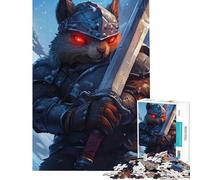 Puzzle pour Adultes 1000 pièces Guerrier écureuil Puzzle 1000 pièces Jouet décoration Murale Cadeau d'anniversaire Offre spéciale pour Toute la Famille (38x26cm)