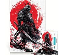 Puzzle pour Adultes 1000 pièces Guerrier Samouraï Cerise Découpe Premium Jeu de Réflexion Intelligent Jouet Divertissant Cadeau Art de Noël (50x75cm)