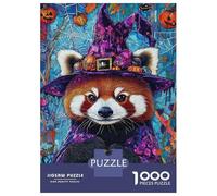 Puzzle pour Adultes 1000 Pièces Halloween Red Panda Puzzle Jeux Relaxants Défi Difficile Cadeaux Uniques pour Anniversaire Et Noël 38x26cm/1000pcs