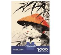Puzzle pour adultes, 1000 pièces Happy Bamboo Japanese Cat Puzzles pour Adultes, Jeu pratique, Analyse et Logique, Anniversaires Unique 38 x 26 cm/1000 pièces