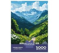 Puzzle pour Adultes 1000 Pièces Haute Route Pyrenees Landscape Illustration Puzzle Casse-tête Difficile, Cadeau pour Les Amis Et La Famille 70x50cm/1000pcs