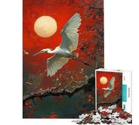 Puzzle pour Adultes 1000 pièces Héron Blanc en vol Jeu de réflexion pour Adolescents découpe de précision activités Amusantes à la Maison (Taille 38x52cm)