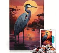 Puzzle pour Adultes 1000 pièces Hérons Tranquillité à l'aube Décoration Murale Défi à compléter Idéal comme Cadeau pour Toute la Famille 38x26cm