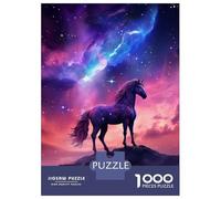 Puzzle pour Adultes 1000 Pièces Horse in Space Animal Puzzle Jeux Relaxants Défi Difficile Cadeaux Uniques pour Anniversaire Et Noël 70x50cm/1000pcs
