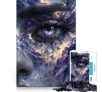 Puzzle pour Adultes 1000 pièces Œil céleste avec Larmes Découpe de qualité supérieure Jeu de réflexion Intelligent Temps Libre Divertissement Cadeau Artistique de Noël (38x26cm)