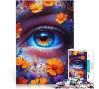 Puzzle pour Adultes 1000 pièces Œil de Fleur Jouets addictifs pour Le défi de l'intelligence cérébrale Une œuvre d'art 52x38cm