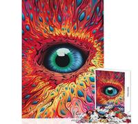 Puzzle pour Adultes 1000 pièces Œil Humain psychédélique Jeu Familial Défi Difficile Jouet éducatif Cadeau pour Amis et Famille (50x75cm)