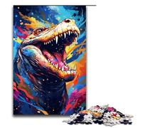 Puzzle pour Adultes 1000 pièces Il y a Beaucoup d'éclaboussures colorées Autour du Crocodile Puzzles Jeux Jouets Cadeau Convient pour la décoration de Bureau 1000 PCS