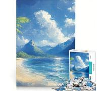 Puzzle pour Adultes 1000 pièces Île Tropicale de rêve Jeu Manuel Analyse et logique Cadeau pour Les Amis et la Famille 50x75cm