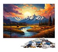 Puzzle pour Adultes 1000 pièces Illustration Couleur du Parc National de Grand Teton Puzzles pour Puzzles en Bois Jouet éducatif Anti Stress 1000 pièces (75 x 50 cm)