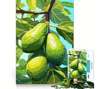 Puzzle pour Adultes 1000 pièces Illustration d'avocats sur Une Branche d'arbre Bords impeccables Jeu Amusant et Stimulant pour Le Cerveau Ambiance chaleureuse et conviviale Scène de Noël (38x26cm)