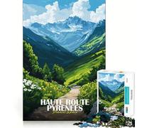 Puzzle pour Adultes 1000 pièces,Illustration de Paysage de la Haute Route Pyrénées,Assemblage Lisse,Jeu Amusant et résolvant,idéal pour Un Anniversaire ou Une activité Artistique (38x26cm)