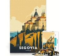 Puzzle pour Adultes 1000 pièces Illustration du château de Ségovie, Art aux Bords précis, Jeu créatif et Amusant, idéal pour Passer Un Moment agréable, décoration de Noël (38x52cm)