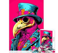 Puzzle pour Adultes 1000 pièces Illustration du médecin de la peste et des Fleurs Jeu Anti-Stress Jeu de Manipulation Stimule Le Cerveau Dimensions 50x75cm