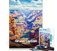 Puzzle pour Adultes 1000 pièces Illustration du Parc National du Grand Canyon Décoration soignée Jeu de logique et d'adresse Jeu Amusant et décontracté Cadeau d'anniversaire (38x52cm)