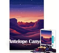 Puzzle pour Adultes 1000 pièces Illustration du Paysage d'Antelope Canyon en Arizona Jeu de réflexion et de maîtrise des Bords Jeu Calme Cadeau d'anniversaire pour l'esprit (38x26cm)