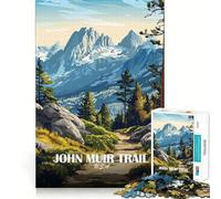 Puzzle pour Adultes 1000 pièces Illustration du Paysage du John Muir Trail Décoration aux Bords Nets Jeu de réflexion et de détente Cadeau Artistique de Noël (50x75cm)