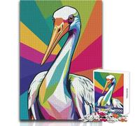 Puzzle pour Adultes 1000 pièces, Illustration Pop Art de Cigogne colorée, Casse-tête, Jeux en Famille, Cadeau d'anniversaire, Cadeau de Père Noël Secret, Dimensions 50x75cm