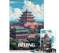 Puzzle pour adultes, 1000 pièces, image de la ville de Pékin, coupe précise, jeu de réflexion intelligent, jeu de relaxation, 38 x 26 cm