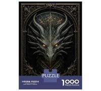 Puzzle pour Adultes 1000 Pièces Infernal Dragon Head - Gothic Demon Beast Puzzles pour Adultes - Niveau De Difficulté Élevé - Jeu De Réflexion - Jeu Familial 38x26cm/1000pcs