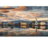 Puzzle pour Adultes 1000 pièces Islande Reykjavik Lac Bâtiment Panorama 50x70cm