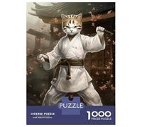 Puzzle pour Adultes 1000 Pièces Japanese Cat Warrior Puzzles Adultes Course De Vitesse Manuelle Interaction Parent-Enfant Offre Cadeau pour Toute La Famille 38x26cm/1000pcs