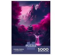 Puzzle pour Adultes 1000 Pièces Japanese Neon Cherry Bloss Puzzles pour Adolescents, Jeu Manuel, Cadeaux pour Femmes, Cadeaux De Noël Et d'anniversaire 52x38cm/1000pcs