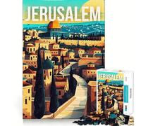 Puzzle pour Adultes 1000 pièces Jérusalem,Israël Voyage Art des Bords précis Exercice Mental Jeu Amusant et Calme Activité d'anniversaire (50x75cm)