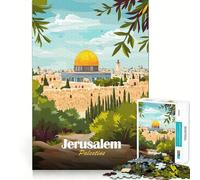 Puzzle pour Adultes 1000 pièces Jérusalem,Palestine Illustration Décoration soignée Jeu de logique et d'adresse Jeu Amusant et décontracté Cadeau d'anniversaire (50x75cm)