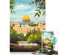 Puzzle pour adultes, 1000 pièces, Jérusalem, Palestine, illustration, haut de gamme, Edge Art, jouet pour développer les capacités cognitives, jeu de loisirs, plaisir d'anniversaire (38 x 52 cm)